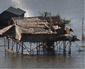 Stilt House in Water